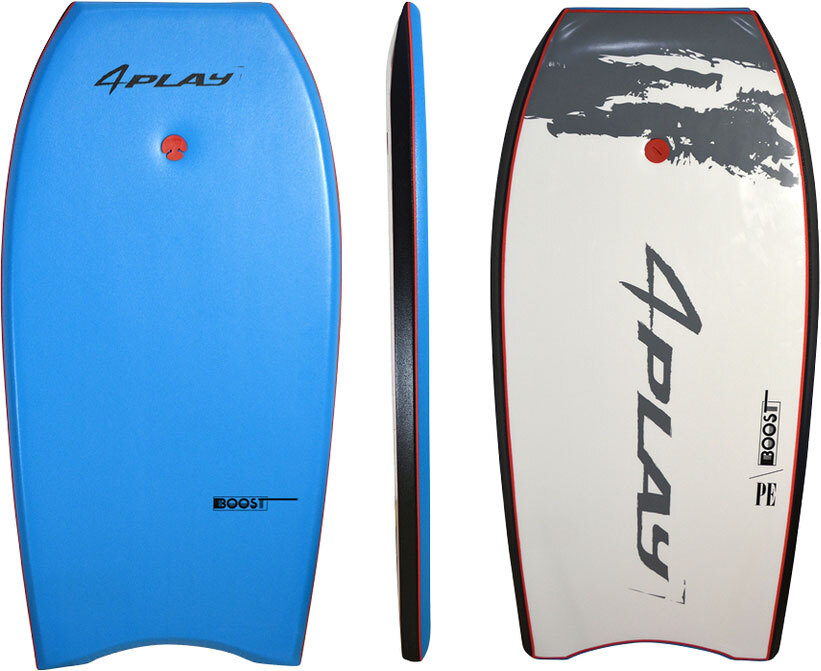 4Play Bodyboards Boost PE core. This boogie board is designed for beginners