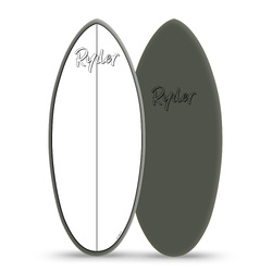 Epoxy Skimboard White Deck Olive Bottom