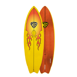 MR Epoxy 6'4 Yellow Flame Deck