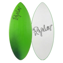 Epoxy Skimboard Green Deck White Bottom