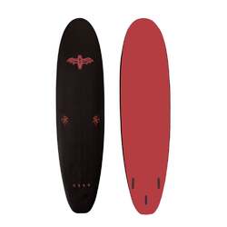 Coffin 7'0 Thruster Black Deck // Red Slick